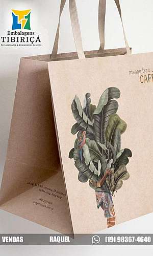 Impressão em sacola de papel kraft Impressão em sacola de papel kraft